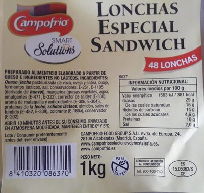 Lonchas especial sandwich