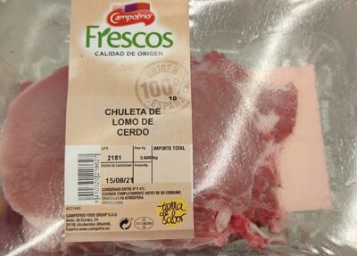 Chuleta de lomo de cerdo