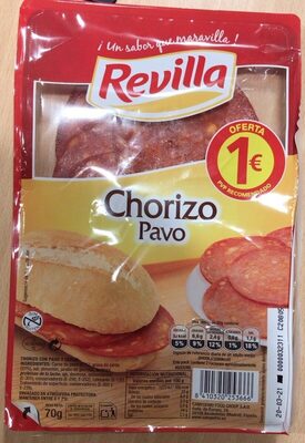 Chorizo pavo revilla front packaging