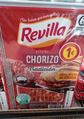 Chorizo tradición extra lonchas sin gluten front packaging