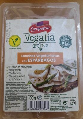 Vegalia lonchas vegetarianas con espárragos sin front packaging