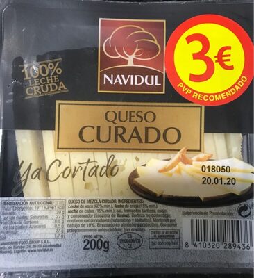 Queso curado ya cortado