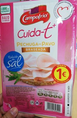 Pechuga de pavo braseada cuidat nutrition facts table