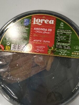 Anchoas en aceite de oliva front packaging