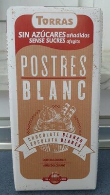 Chocolate blanco postres s/a