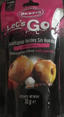 Aceitunas verdes sin hueso con paprika
