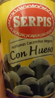 Aceitunas negras con hueso front packaging