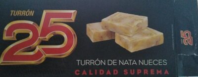 Turrón de nata nueces