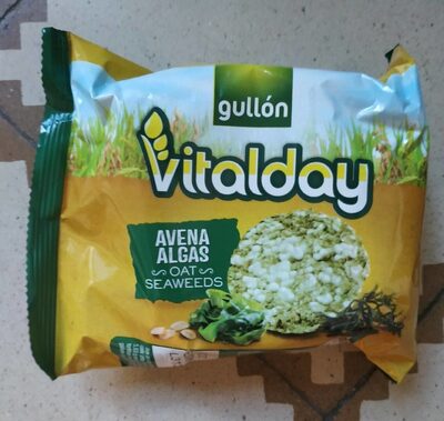 Tortita de arroz, avena y algas front packaging