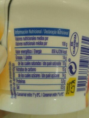 Deliquia nutrition facts table