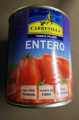 Tomate pelado entero front packaging