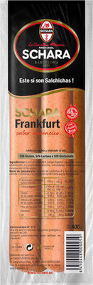 Salchichas frankfurt de cerdo cocidas y ahumadas