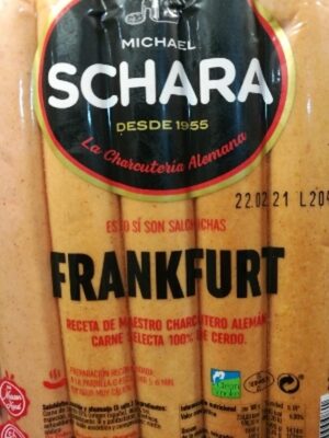 Salchichas frankfurt cocidas y ahumadas de cerdo