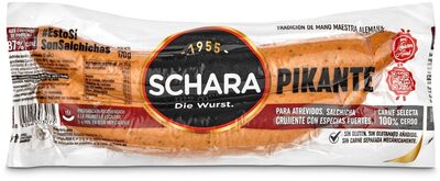 Pikante salchichas cocidas y ahumadas de cerdo