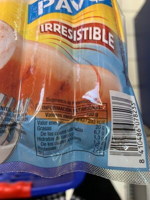 Jumbo Pavo nutrition facts table