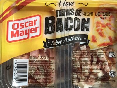 Bacon ahumado natural tiras sin gluten front packaging