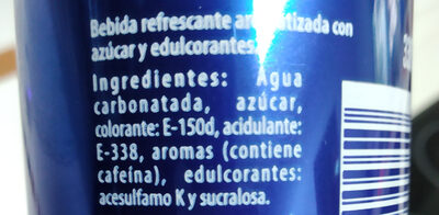 PEPSI ingredients label