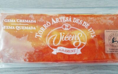 Turrón artesano yema quemada front packaging