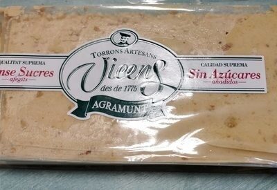 Turrón blando de almendra sin azúcares añadidos front packaging