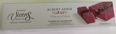 Turrón de frambuesa front packaging