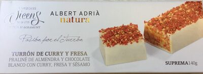 Turron de curry y fresa front packaging