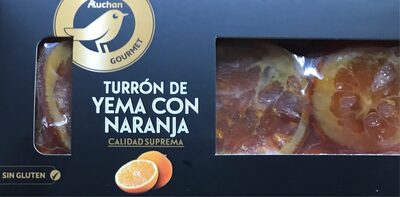 Turrón de yema con naranja front packaging