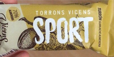 Torrons Vicens Sport Almendra y Guirlache front packaging