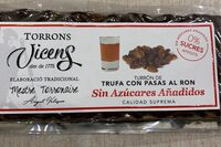 Turrón de trufa con pasas al ron
