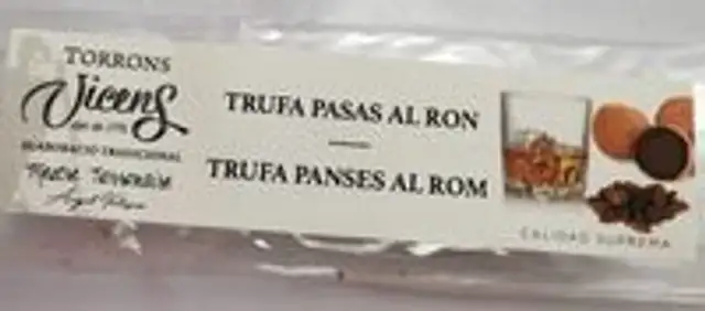 Turrón trufa pasas al ron