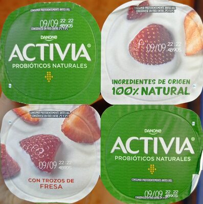 Activia con fresas front packaging