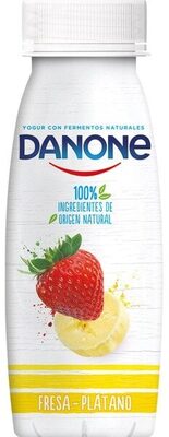 Yogur líquido sabor fresa y plátano
