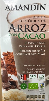 Bebida ecológica de arroz con cacao