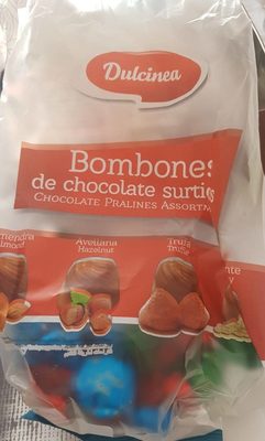 Bombones de chocolate front packaging