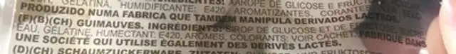Marshmallow Golfballs ingredients label