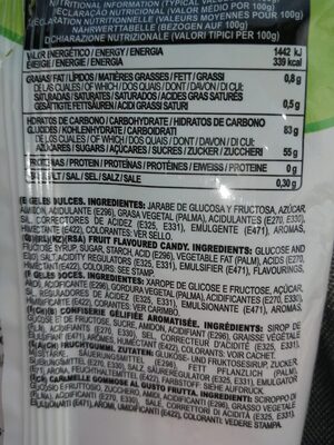 Regaliz Lenguas Arizona Fini nutrition facts table
