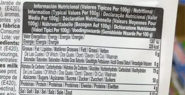 Tranches Pastèque nutrition facts table
