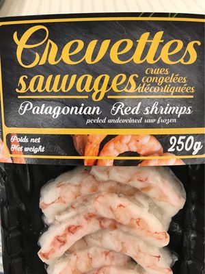 Crevettes sauvages Patagonia red shrimps front packaging