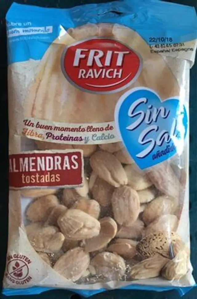 Almendras tostadas front packaging