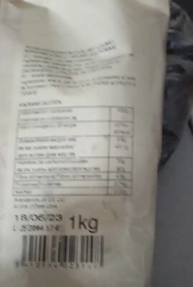 Arándanos secos nutrition facts table