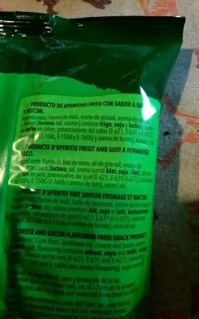 Triblis ingredients label