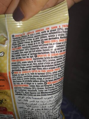 Natur snack by Aspitos ingredients label