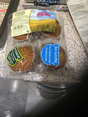 Magdalenas de arándanos sin azúcares añadidos, front packaging