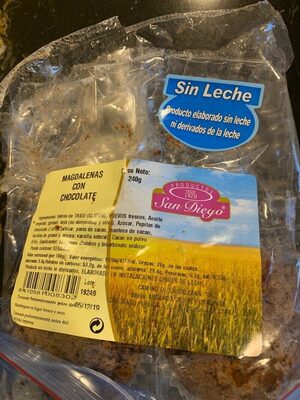 Magdalenas con chocolate sin leche ni derivados