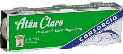 Atún claro en aceite de oliva extra virgen front packaging