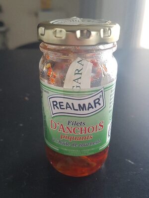 Filets d'anchois piquant à l'huile de tournesol front packaging