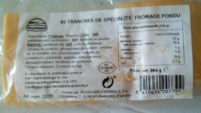 80 tranches de spécialité fromage fondu