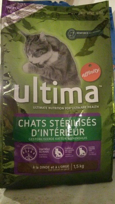 Ultima chats stérilisés d'intérieur - à la dinde et à l'orge