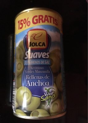 Olives vertes farcies d'anchois front packaging