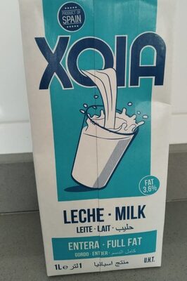 Leche entera nutrition facts table