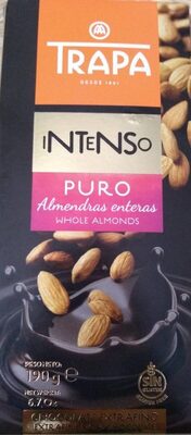 Chocolate negro con almendras enteras